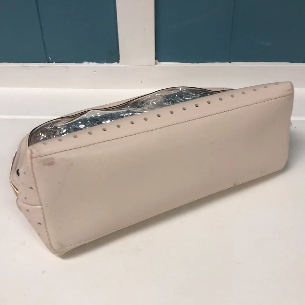 Victoria's Secret Blush Makeup Bag Case Beauty Travel Pouch Zipper 11”‎ x 7”